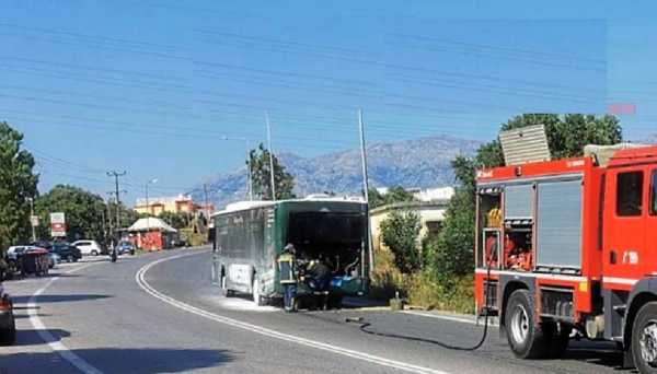 Κρήτη: Πυρκαγιά σε λεωφορείο | Λαχτάρησαν οι επιβάτες